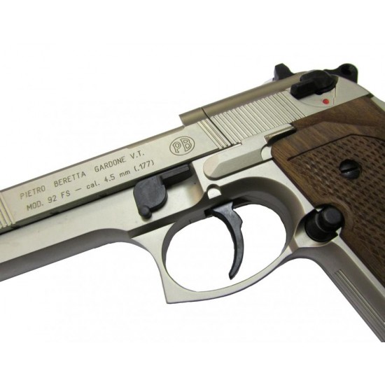 Beretta M92 FS Nikkel Co2 4,5mm légpisztoly fa markolattal